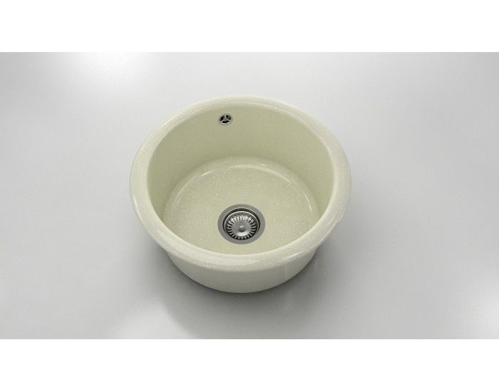 Кръгла мивка Classic 206, Granicite, 211 Silver Stone, с включен сифон