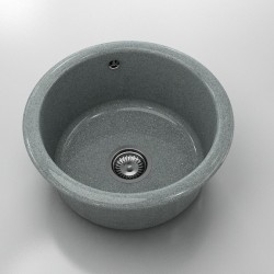 Кръгла мивка Classic 206, Granicite, 251 City Grey,  с включен сифон - Мивки