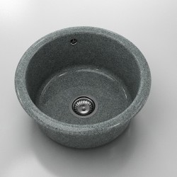 Кръгла мивка Classic 206, Granicite, 254 Slate,  с включен сифон - Мивки