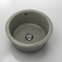 Кръгла мивка Classic 206, Granicite, 255 Tweed,  с включен сифон - Мивки