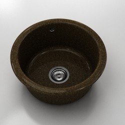 Кръгла мивка Classic 206, Granicite, 338 Brownie, с включен сифон - Мивки