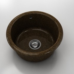 Кръгла мивка Classic 206, Granicite, 349 Sandstone, с включен сифон - Мивки