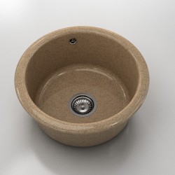 Кръгла мивка Classic 206, Granicite, 810 Cinnamon,  с включен сифон - Мивки