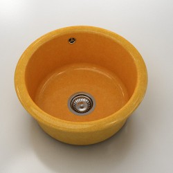 Кръгла мивка Classic 206, Granicite, 910 Camel,  с включен сифон - Мивки