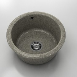 Кръгла мивка Classic 206, Granicite, 940 Space Gray,  с включен сифон - FAT
