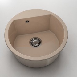 Кръгла мивка Vanguard 223, Polymer marble, 04 Розов оникс , с включен сифон - FAT