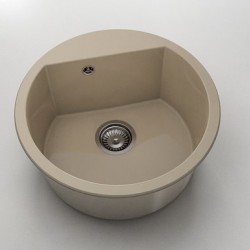 Кръгла мивка Vanguard 223, Polymer marble, 05 Капучино гранит , с включен сифон - Мивки