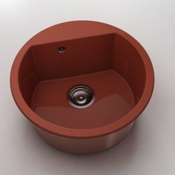 Кръгла мивка Vanguard 223, Polymer marble, 08 Калвадос , с включен сифон - Мивки