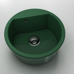 Кръгла мивка Vanguard 223, Polymer marble, 09 Зелен гранит , с включен сифон - Мивки