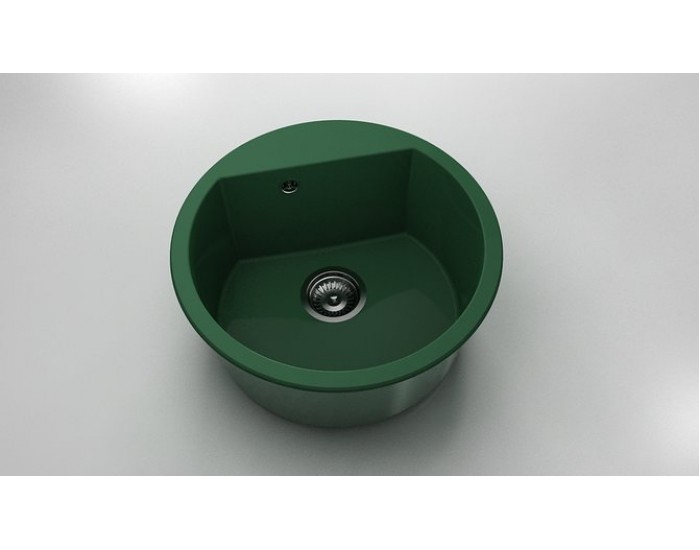 Кръгла мивка Vanguard 223, Polymer marble, 09 Зелен гранит , с включен сифон