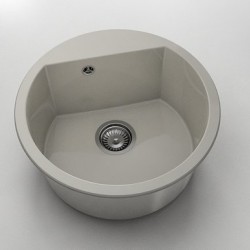 Кръгла мивка Vanguard 223, Polymer marble, 11 Сив гранит , с включен сифон - Мивки