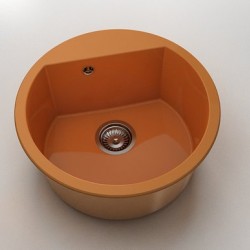 Кръгла мивка Vanguard 223, Polymer marble, 16 Оранж , с включен сифон - Мивки