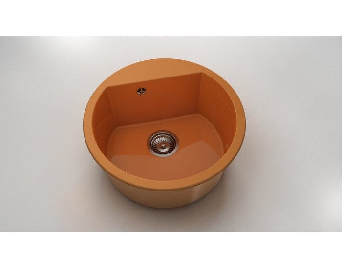 Кръгла мивка Vanguard 223, Polymer marble, 16 Оранж , с включен сифон