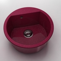 Кръгла мивка Vanguard 223, Polymer marble, 20 Сребрист виолет , с включен сифон - Мивки