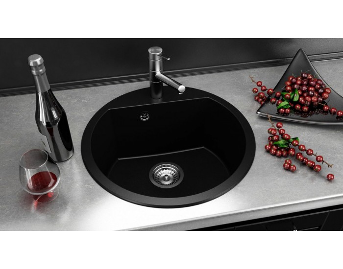 Кръгла мивка Vanguard 223, Polymer marble, 05 Капучино гранит , с включен сифон