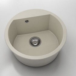 Кръгла мивка Vanguard 223, Fat Granite, 1003 Бежов, с включен сифон  - FAT