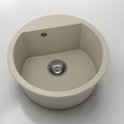 Кръгла мивка Vanguard 223, Fat Granite, 1004 Тъмнобежов, с включен сифон  - FAT