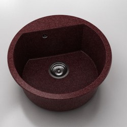 Кръгла мивка Vanguard 223, Granicite, 100 Bordo, с включен сифон - FAT