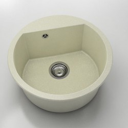 Кръгла мивка Vanguard 223, Granicite, 211 Silver Stone, с включен сифон - FAT