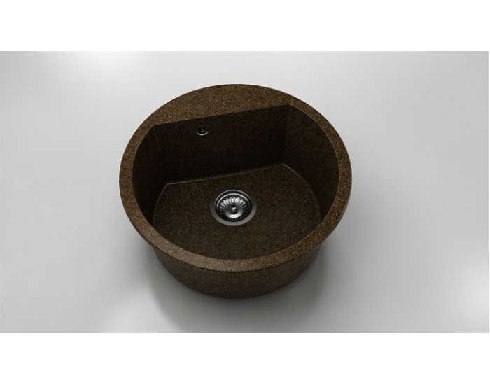 Кръгла мивка Vanguard 223, Granicite, 349 Sandstone, с включен сифон