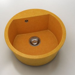 Кръгла мивка Vanguard 223, Granicite, 910 Camel, с включен сифон - FAT