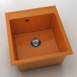 Мивка Vanguard 224, Polymer marble, 16 Оранж, с включен сифон - Мивки