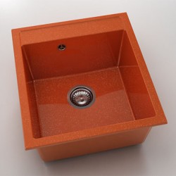 Мивка Vanguard 224, Polymer marble, 19 Сребрист оранж, с включен сифон - Мивки