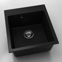 Мивка Vanguard 224, Fat Granite, 1008 Черен металик, с включен сифон - FAT