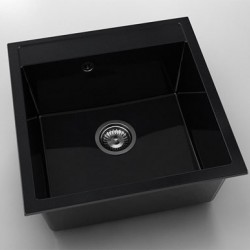 Мивка Vanguard 225, Polymer marble, 12 Черен гранит, с включен сифон - FAT