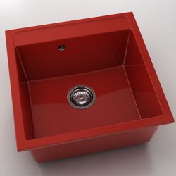 Мивка Vanguard 225, Polymer marble, 14 Рубинено червено, с включен сифон - FAT