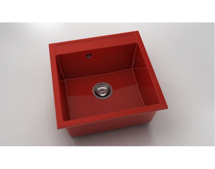 Мивка Vanguard 225, Polymer marble, 14 Рубинено червено, с включен сифон