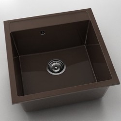 Мивка Vanguard 225, Polymer marble, 18 Тъмно венге, с включен сифон - FAT