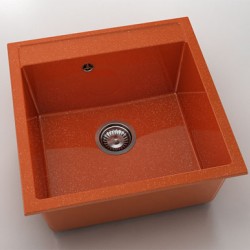 Мивка Vanguard 225, Polymer marble, 19 Сребрист оранж, с включен сифон - FAT