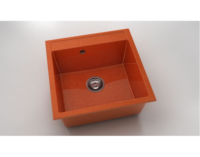 Мивка Vanguard 225, Polymer marble, 19 Сребрист оранж, с включен сифон