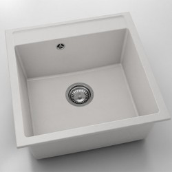 Мивка Vanguard 225, Fat Granite, 1001 бял, с включен сифон - FAT