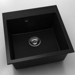 Мивка Vanguard 225, Fat Granite, 1008 Черен металик, с включен сифон - FAT