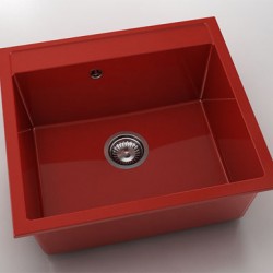 Мивка Vanguard 226, Polymer marble, 14 Рубинено червено, с включен сифон  - FAT