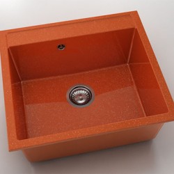 Мивка Vanguard 226, Polymer marble, 19 Сребрист оранж, с включен сифон  - FAT