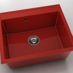 Мивка Vanguard 227, Polymer marble, 14 Рубинено червено, с включен сифон - FAT