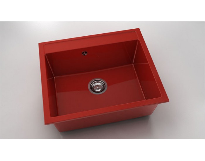 Мивка Vanguard 227, Polymer marble, 14 Рубинено червено, с включен сифон