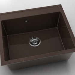 Мивка Vanguard 227, Polymer marble, 18 Тъмно венге, с включен сифон - FAT