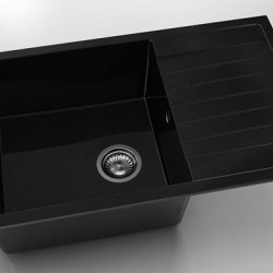 Мивка Vanguard 228, Polymer marble, 12 Черен гранит, с включен сифон - FAT