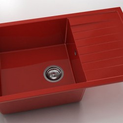 Мивка Vanguard 228, Polymer marble, 14 Рубинено червено, с включен сифон - FAT