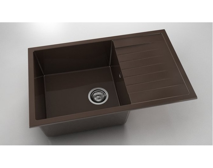 Мивка Vanguard 228, Polymer marble, 18 Тъмно венге, с включен сифон