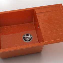 Мивка Vanguard 228, Polymer marble, 19 Сребрист оранж, с включен сифон - Мивки