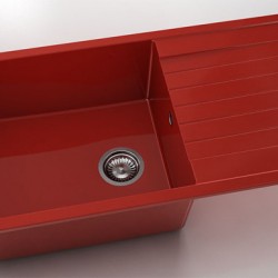 Мивка Vanguard 229, Polymer marble, 14 Рубинено червено, с включен сифон - FAT