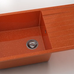 Мивка Vanguard 229, Polymer marble, 19 Сребрист оранж, с включен сифон - Мивки