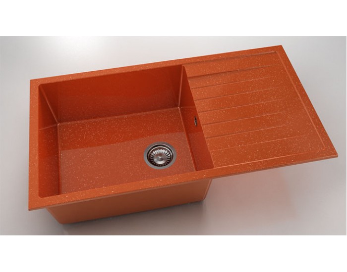 Мивка Vanguard 229, Polymer marble, 19 Сребрист оранж, с включен сифон