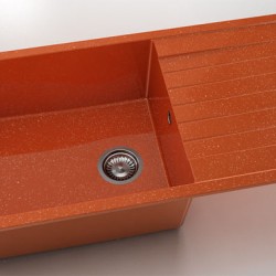 Мивка Vanguard 230, Polymer marble, 19 Сребрист оранж, с включен сифон - Мивки