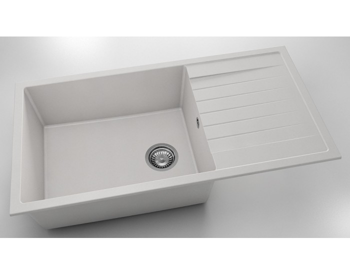 Мивка Vanguard 230, Fat Granite, 1001 бял, с включен сифон